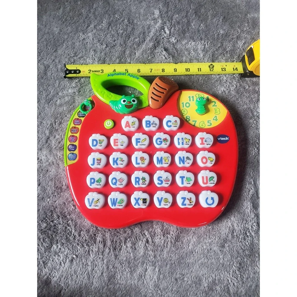 VTECH 1010 ALPHABET APPLE Learning Toy ABCs Phonics LIGHTS AND MUSIC! Used
